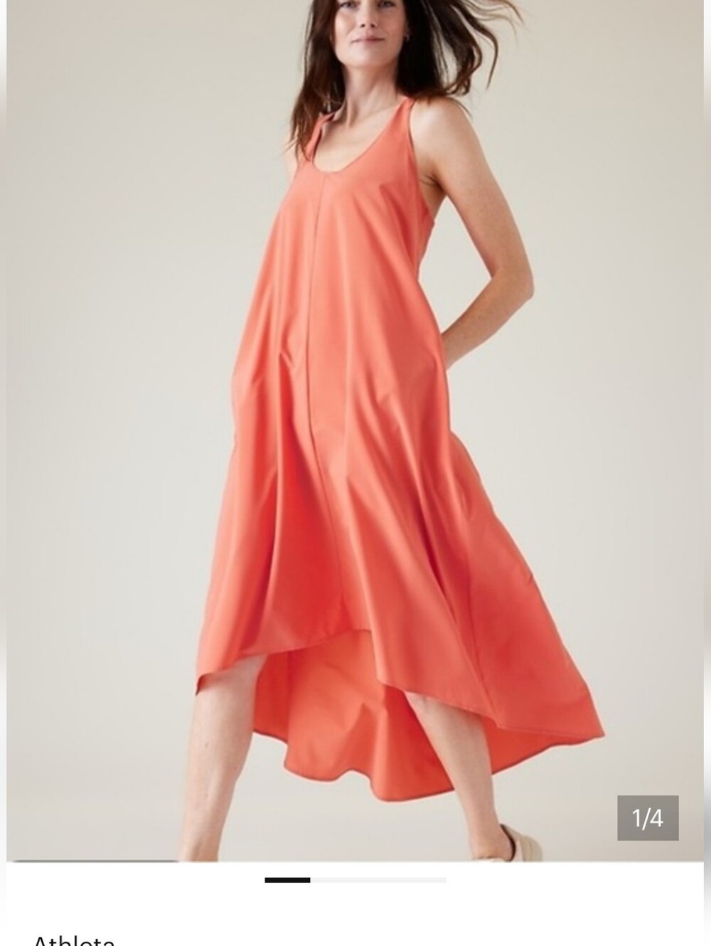 Athleta Coral Sleeveless Maxi Dress